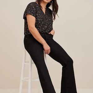 Georgette Hi-Low Short Sleeve Blouse